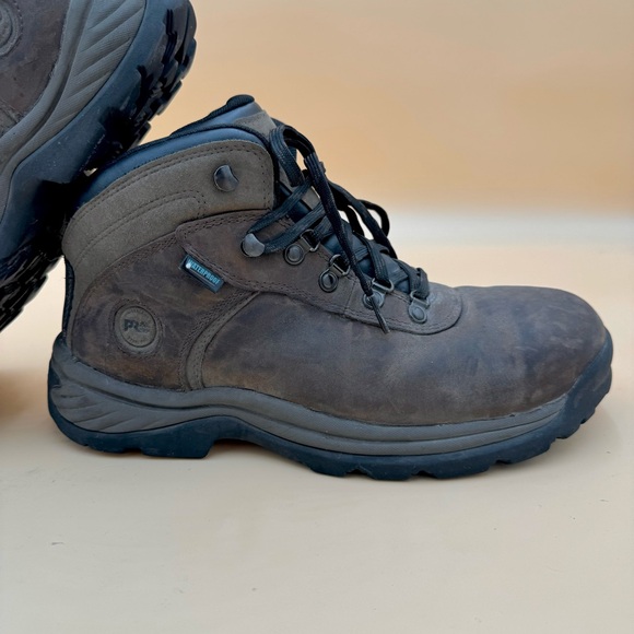 Timberland Pro Flume Mid Waterproof Mens Size 11 M A1Q8V Steel Toe Boots Brown - Picture 10 of 10